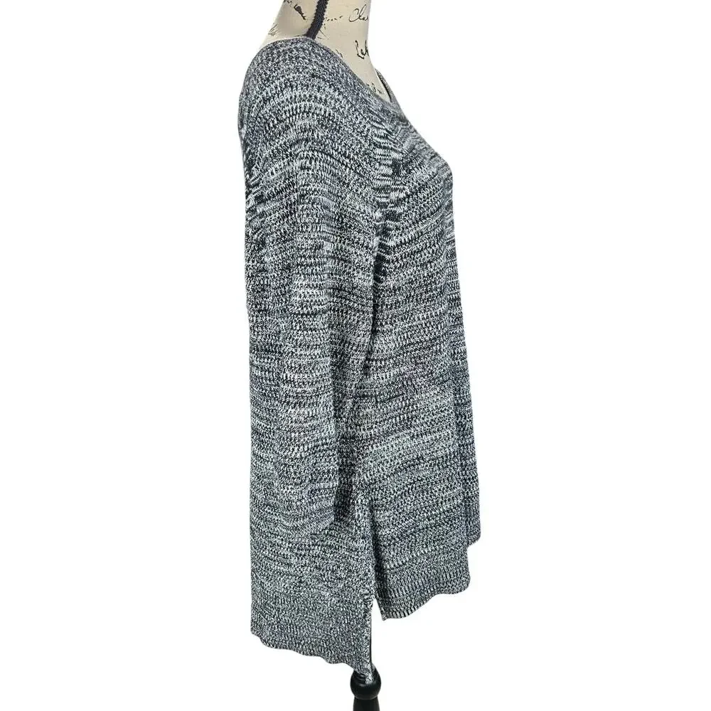 Lane Bryant Sweater Women Sze 18/20 Heather Gray 3/4 Sleeves High Low Knit Tunic